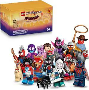 Minifigures Spider-Man: Across The Spider-Verse 6 Pack - Spider-Man Toys for Boys & Girls, Ages 5+ - Pretend Play Action Figures for Kids - Gift for Birthdays - 66797