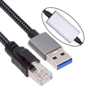 USB to Ethernet Cable USB3.0 Type-A to RJ45 Male Cord Directly Connected 1000Mbps Gigabit LAN Network Compatible with USB2.0