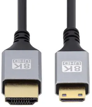 Mini HDMI 2.1 Ultra Thin HDTV Cable 8K 4K Hyper Super Flexible Slim Cord Type-A to Type-C for Camera HDTV