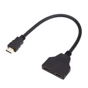 HDMI to Dual HDMI Female Y Splitter Switch Extension Adapter Cable with Micro Mini HDMI Adapter