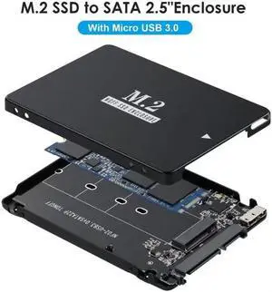 NGFF B+M Key M.2 SSD Card to 2.5inch SATA Micro USB 3.0 Combo HDD Disk Drive Enclosure