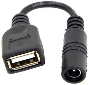 5V USB Female to DC Power Jack 5.5x2.1mm Charge Adpter Cable for Cell Phone Tablet