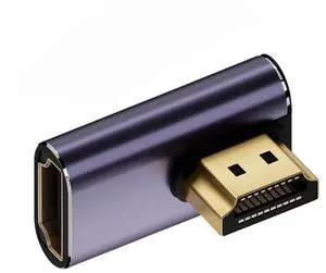 HDMI Male to HDMI 2.1 Female Vertical 90 Degree Left Angled Low Profile UHD Extension Adapter Support 8K 60hz HDTV