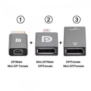 WMC-FVH-DP-033 Brand New High-Quality 3-piece Set, Mini DisplayPort 1.2 4K 60hz, Grey