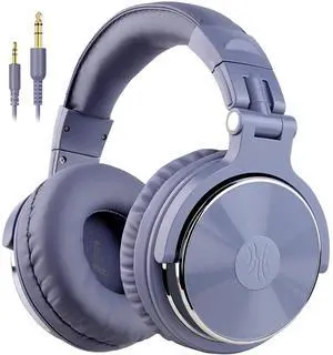 Wired Over-Ear Headphones with Mic Dual-Plugs for Youth Adult Kids Gitar Piano Drum-Light Blue