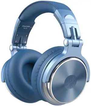 Wired Over-Ear Headphones with Mic-50mm Driver Delivering HIFI Sound for PC Laptop Phones-Skyblue