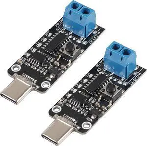 2PCS 100W 5A USB-C Fast Charge USB-C PD QC DC 5V 9V 12V 15V 20V Adjustable Voltage Power Trigger Module 5A Type-C Male Input