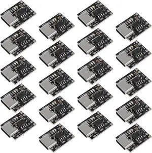 20PCS TP4057 1A 3.7V Type-C USB Ultra-Small Lithium Battery Charging Panel 1A Ternary Lithium Battery 3.7V 4.2V Charger Module with Protection Board Over TP4056