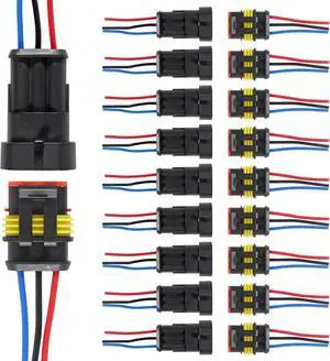 10 PACK 3 Pin Way Waterproof Electrical Wire Connector Plug Automotive Wire Connectors Plug with Wire AWG Marine for car Truck, Boat