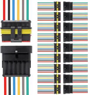 10 PACK 6 Pin Way Waterproof Electrical Wire Connector Plug Automotive Wire Connectors Plug with Wire AWG Marine
