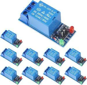 10PCS 5V One Channel Relay Module Relay Switch with OPTO Isolation High Low Level Trigger Compatible with Arduino Raspberry pi ARM AVR