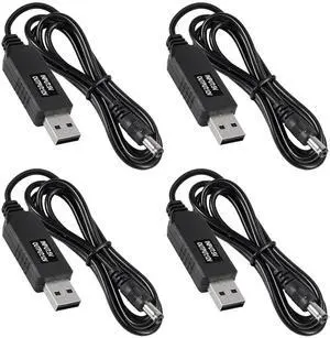 4pcs 5V to 9V USB Voltage Step Up Converter Cable Power Supply With 5.5x2.1mm DC Connect Male 1M for WiFi Router Mini Fan Speaker 3.2ft