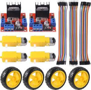 2PCS L298N Motor Drive Controller Board Stepper Motor Control Module Dual H-Bridge with 4 sets DC Motor and Smart Car Wheel Compatible with Arduino