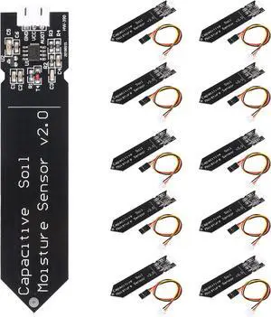 10 Pack Capacitive Soil Moisture Sensor Corrosion Resistant for Arduino Moisture Detection Garden Watering DIY Electronic for Arduino and Raspberry Pi (10PCS)
