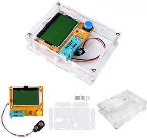 LCR-T4 Mega328 Digital Transistor Tester Resistance Capacitance Diode Triode Capacitance Resistance ESR Meter MOS PNP NPN LCR with Case
