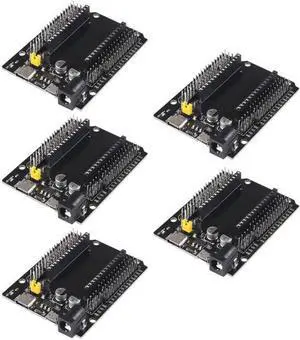 5PCS ESP32 GPIO Breakout Board 30Pins ESP32 Development Board Type-C USB and Micro USB CH340C WiFi+Bluetooth Ultra-Low Power Dual Core ESP32-DevKitC-32 ESP-WROOM-32 Expansion Board