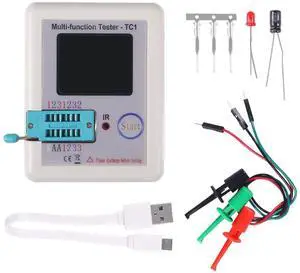 LCR-TC1 Colorful Display Pocketable Multifunctional TFT Backlight Transistor Tester for Diode Triode Capacitor Resistor Transistor LCR ESR NPN PNP MOSFET with 1.8 inch Colorful Display