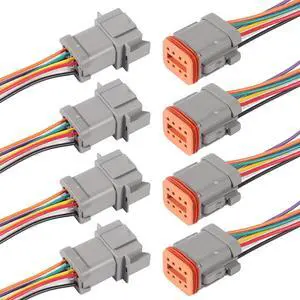 4 Sets 8 Pin Connector Kit Waterproof Electrical Connector 16 AWG Male and Female Automotive Wire Connectors for Car Truck Motorcycle Marine Boat and other wire connection