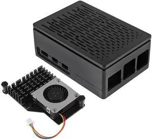 1set Case for Raspberry Pi Pi 5 Fan ABS Case with Cooler, Heatsink, for Raspberry Pi 5