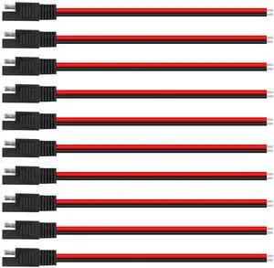 10PCS 1 Feet 30CM 14 AWG Connectors Cable Quick Disconnect Plug Extension Cable, SAE Extension Compatible withAutomotive, RV, Motorcycle Cars Tractor, Solar Panel Panel SAE Plug