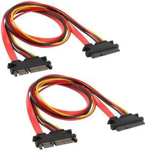 22Pin SATA Power Extension Cable, 2Pack SATA 22Pin (7+15) Male to Female Data and Power Combo Extension Cable - 50cm 22Pin SATA Power Extension Cable, 2Pack SATA 22Pin (7+15) Male to Female Data and Power Combo Extension Cable - 50cm