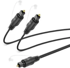 Digital Optical Splitter Adapter Cable 1 in 2 Out, Toslink Digital Fiber Optic Audio Splitter 1 Male Input 2 Male Output Cable for Home Theater,TV,Receiver,Sound Bar - 1M