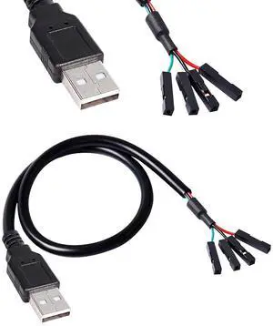 USB 2.0 A to USB 4 Pin Dupont Motherboard Header Adapter, USB Male to 4Pin Female 28AWG Extender Cable -30CM (2Pack) USB 2.0 A to USB 4 Pin Dupont Motherboard Header Adapter, USB Male to 4Pin Female 28AWG Extender Cable -30CM (2Pack)