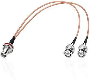 RG316 BNC Splitter Coax Cable BNC Female to Dual Male 50Ohm Y Splitter Coaxial Connector Extension Cable for Cameras,Video Equipmen,CCTV System (34CM) RG316 BNC Splitter Coax Cable BNC Female to Dual Male 50Ohm Y Splitter Coaxial Connector Extension Cable for Cameras,Video Equipmen,CCTV System (34CM)