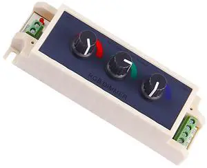 RGB LED Light Dimmer Knob Controller Switch,DC12-24V 3Channel Brightness Adjust Intelligently for Multi-Color LED Light Strip