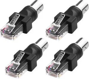 BNC to RJ45 Ethernet Adapter,BNC Female to RJ45 Male RF Coaxial Straight Barrel Coupler Connector for Computer Peripheral Equipment (4PCS) BNC to RJ45 Ethernet Adapter,BNC Female to RJ45 Male RF Coaxial Straight Barrel Coupler Connector for Computer Peripheral Equipment (4PCS)