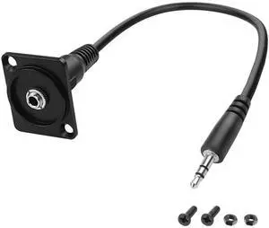 D-Type Panel Mount Audio Cable, 3.5mm TRS Male to D-Type 3.5mm Female Stereo Jack Headphone Connector Cord for Smart Phone, Laptop, Tablet D-Type Panel Mount Audio Cable, 3.5mm TRS Male to D-Type 3.5mm Female Stereo Jack Headphone Connector Cord for Smart Phone, Laptop, Tablet