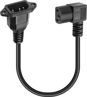 90 Degree C13 to C14 Power Plug Adapter Cable,Right Angle IEC 320 C13 3 Pin Female to C14 3 Pin Male Wall Mount PDU Supply Extension Cord for Desktop Computers,Lighting displays-40CM