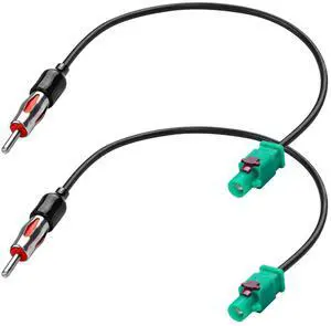 Car Universal Vehicle Radio Antenna Adapter,Fakra Z Male to DIN ISO Male Plug Antenna Connector Cable for Car Audio HD Radio Head Unit CD Media Receiver-30CM (2 PCS)