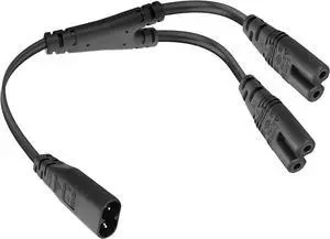 IEC 320 C8 to Dual C7 Y Splitter Cable,IEC Figure C8 Male to Female C7 Y Splitter 1 in 2 Out AC Power Cord Adapter for Desk Laptop PS4 Lamps LCD Monitors Speakers-30CM