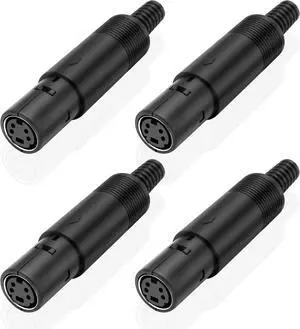 S-Video Mini DIN 4-Pin Female Plug Socket Adapter Solder Terminals Signal Transmission Connector for TV VCR DVD Computer Player 4Pcs (4-Pin Female)