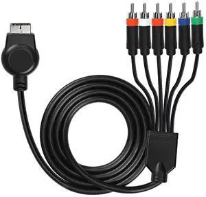 PS3 PS2 Component AV Cable,HD Audio Video Cable 5RCA YPbPr Component + RCA Video Audio Cable for PS2/PS3 Console - 1.8M, Black