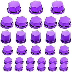 Motorcycle Nut Motorbike Screw Cover,3 Sizes Decoration Ornamental Mouldings Screw Cap Cover for Car Bicycle Accessories-30PCS (Purple)