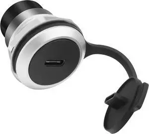 USB 3.0 to USB C Panel Mount Adapter Connector, 5Gbps USB 3.0 Female to USB C Female Circular Connector with Waterproof Cover for Phones, Laptop, Tablets and More (Silver, 1Pcs)