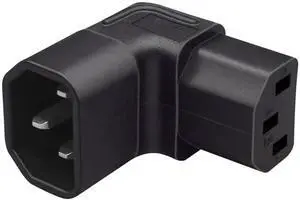 IEC Male C14 to Down Right Angled 90 Degree IEC Female C13 Power Extension Adapter AC Converter