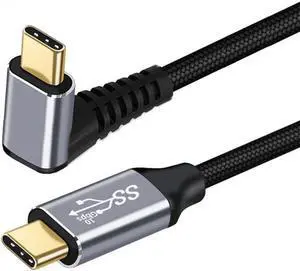 90 Degree Up Down Angled Type-C USB-C Male to Male USB3.1 10Gbps 100W Data Cable for Laptop Phone 50CM