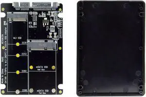 2 in 1 Combo Mini PCI- E 2 Lane M.2 NGFF & mSATA SSD to SATA 3.0 III Adapter Converter PCBA