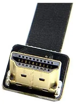 CYFPV Dual 90 Degree Right-Up Angled HDMI Type A Male to Male HDTV FPC Flat Cable for FPV HDTV Multicopter Aerial Photography 80CM