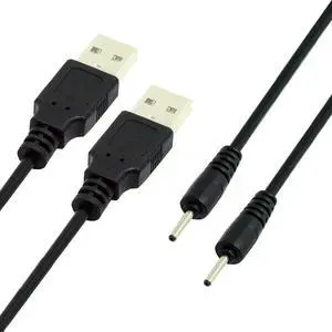 2pcs/lot 150cm 24AWG USB 2.0 Male Type-A to 5V DC 2.0x0.7mm DC Power Round Plug Cable