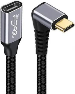 Up Down Angled USB-C USB 3.1 Type C Male to Female Extension Data Cable 10Gbps 100W with Sleeve for Laptop 200CM Up Down Angled USB-C USB 3.1 Type C Male to Female Extension Data Cable 10Gbps 100W with Sleeve for Laptop 200CM