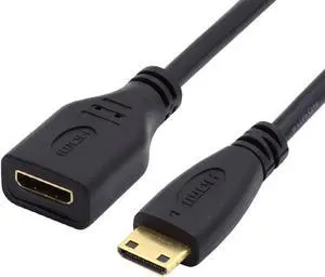 15cm Mini HDMI Type-C Socket Female to Mini HDMI Male Adapter Extension Cable for Camera HDTV 4K 1080P