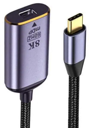 USB4 USB-C Type-C Source to Mini Displayport Mini-DP Female Cable Display 8K 60HZ UHD 4K Monitor Displays