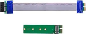 NGFF M-Key NVME AHCI SSD to PCI-E 3.0 1x x1 Vertical Adapter with Cable Male to Female Extension