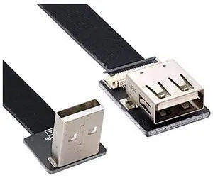 Up Angled USB 2.0 Type-A Male to Female Extension Data Flat Slim FPC Cable for FPV & Disk & Scanner & Printer 20CM Up Angled USB 2.0 Type-A Male to Female Extension Data Flat Slim FPC Cable for FPV & Disk & Scanner & Printer 20CM