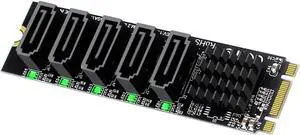 NGFF Key B+M to SATA 3.0 6Gbps 5 Ports Adapter Converter Port Multiplier Selector JMB575 2280 NGFF Key B+M to SATA 3.0 6Gbps 5 Ports Adapter Converter Port Multiplier Selector JMB575 2280