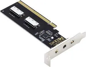 PCIE PCI-Express 16x to Dual Oculink SFF-8612 SFF-8611 8X VROC Adapter for Mainboard SSD Graphics Card